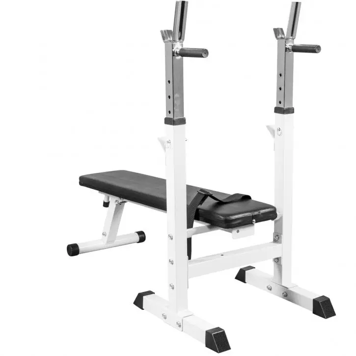 Banco Musculación Y Pesas Gorilla Sports Blanco Plegable Con Rack Para Barra 4 Banco Musculación Y Pesas Gorilla Sports Blanco Plegable Con Rack Para Barra - Imagen 2
