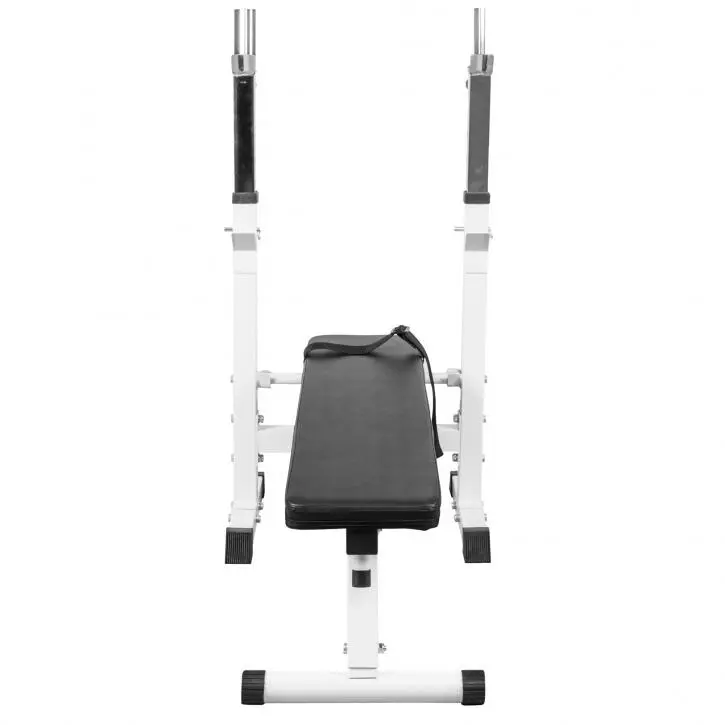 Banco Musculación Y Pesas Gorilla Sports Blanco Plegable Con Rack Para Barra 5 Banco Musculación Y Pesas Gorilla Sports Blanco Plegable Con Rack Para Barra - Imagen 3