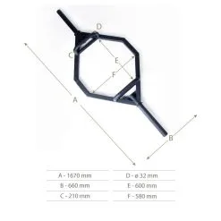 BOXPT EQUIPMENT Barra Hexagonal Powder Coated BOXPT Negra -Musculación barra hexagonal powder coated boxpt negra 4