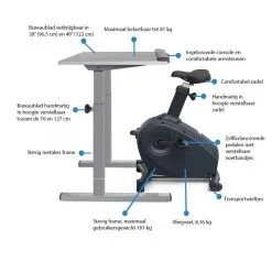 Bicicleta De Escritorio LifeSpan C3-DT5 48" (122cm) Gris -Musculación bicicleta de escritorio lifespan c3 dt5 48 122cm gris 3