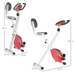 Bicicleta Para Ejercicios De Forma X HOMCOM Rojo 43x97x109 Cm 7 Bicicleta Para Ejercicios De Forma X HOMCOM Rojo 43x97x109 Cm -Musculación bicicleta para ejercicios de forma x homcom rojo 43x97x109 cm 2