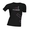 R-EVENGE Camiseta De Manga Corta Mujer Fitness Running Cardio Negra -Musculación camiseta de manga corta mujer fitness running cardio negra
