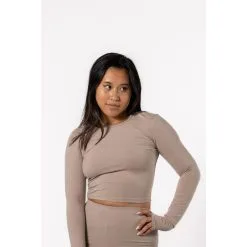 AESTHETIC WOLF Camiseta De Manga Larga 'Body' - Fitness - Mujer - Azul Pizarra -Musculación camiseta de manga larga body fitness mujer chai beis