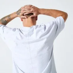 Domyos Camiseta Fitness Loose 520 Hombre Gris Claro 9 Domyos Camiseta Fitness Loose 520 Hombre Gris Claro -Musculación camiseta fitness loose 520 hombre gris claro 2