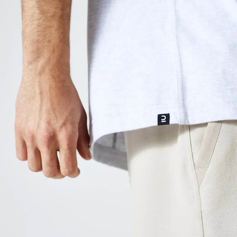 Domyos Camiseta Fitness Loose 520 Hombre Gris Claro 7 Domyos Camiseta Fitness Loose 520 Hombre Gris Claro - Imagen 5