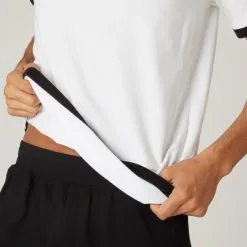 Camiseta Fitness Manga Corta Algodón Extensible Hombre Domyos Blanco -Musculación camiseta fitness manga corta algodon extensible hombre domyos blanco 4