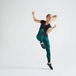 Camiseta Fitness Manga Corta Transpirable Mujer Domyos 100 Negro -Musculación camiseta fitness manga corta transpirable mujer domyos 100 negro 4