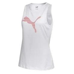 Camiseta Fitness Sin Mangas Algodón Mujer Puma Blanco -Musculación camiseta fitness sin mangas algodon mujer puma blanco 4