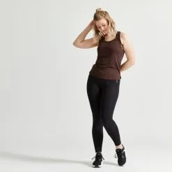 Camiseta Fitness Sin Mangas Tirantes Espalda Nadadora Mujer Domyos Marrón -Musculación camiseta fitness sin mangas tirantes espalda nadadora mujer domyos marron 1