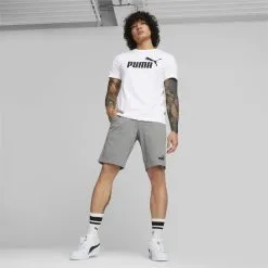 Camiseta Hombre PUMA Essentials Logo Blanco -Musculación camiseta hombre puma essentials logo blanco 4