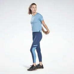 Camiseta Manga Corta Mujer Reebok Logo Azul -Musculación camiseta manga corta mujer reebok logo azul 2