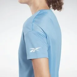Camiseta Manga Corta Mujer Reebok Logo Azul -Musculación camiseta manga corta mujer reebok logo azul 4