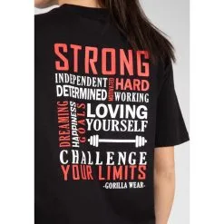 Camiseta Musculación Manga Corta Algodón Mujer GORILLA WEAR Sandy Negro -Musculación camiseta musculacion manga corta algodon mujer gorilla wear sandy negro 4