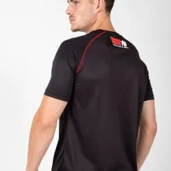 Camiseta Musculación Manga Corta Hombre GORILLA WEAR Performance Negro Rojo -Musculación camiseta musculacion manga corta hombre gorilla wear performance negro rojo 1