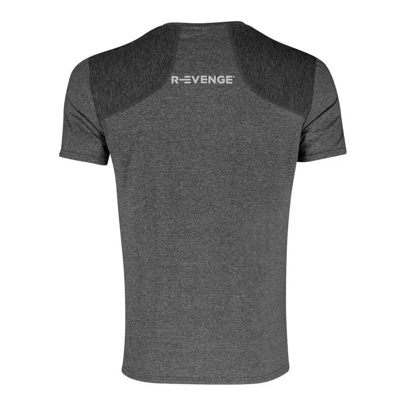 R-EVENGE Camiseta Técnica Manga Corta Hombre Fitness Running Cardio Gris 5 R-EVENGE Camiseta Técnica Manga Corta Hombre Fitness Running Cardio Gris - Imagen 3
