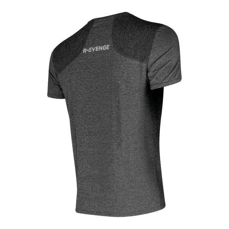 R-EVENGE Camiseta Técnica Manga Corta Hombre Fitness Running Cardio Gris 6 R-EVENGE Camiseta Técnica Manga Corta Hombre Fitness Running Cardio Gris - Imagen 4
