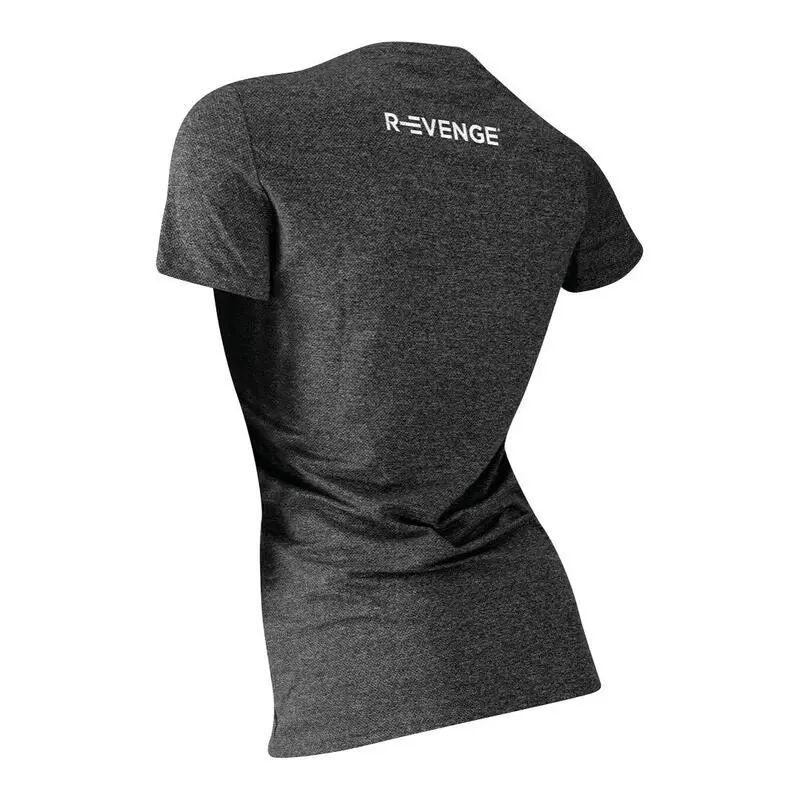 R-EVENGE Camiseta Técnica Manga Corta Mujer Fitness Running Cardio Gris 5 R-EVENGE Camiseta Técnica Manga Corta Mujer Fitness Running Cardio Gris - Imagen 3