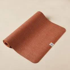 KIMJALY Esterilla De Yoga Yute Caucho Natural Ecodiseñada 4 mm Naranja