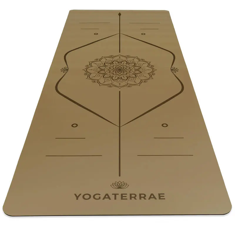YOGATERRAE Esterilla Yoga Bronce Oliva PU Y Caucho Natural MANDALA LINEA DE CUERPO + Bolsa 4 YOGATERRAE Esterilla Yoga Bronce Oliva PU Y Caucho Natural MANDALA LINEA DE CUERPO + Bolsa - Imagen 2