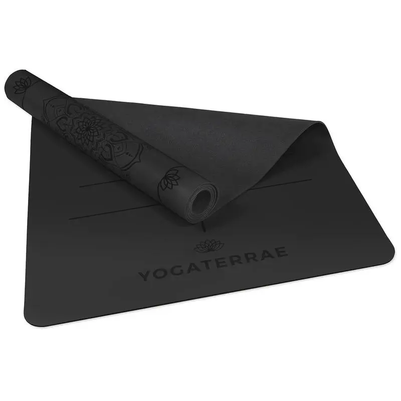 YOGATERRAE Esterilla Yoga Negro PU Y Caucho Natural MANDALA LINEA DE CUERPO 4 YOGATERRAE Esterilla Yoga Negro PU Y Caucho Natural MANDALA LINEA DE CUERPO - Imagen 2