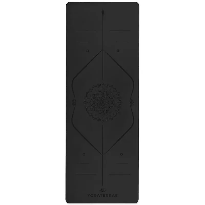 YOGATERRAE Esterilla Yoga Negro PU Y Caucho Natural MANDALA LINEA DE CUERPO 6 YOGATERRAE Esterilla Yoga Negro PU Y Caucho Natural MANDALA LINEA DE CUERPO - Imagen 4