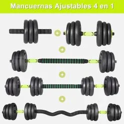 OZIO FITNESS Juego Kit 20 Kg De Mancuernas 4 En 1 MultiFit -Musculación juego kit 20 kg de mancuernas 4 en 1 multifit 1