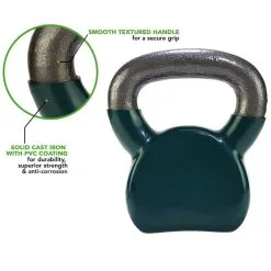 Tunturi Kettlebell - Vinilo - 8 Kg - Verde -Musculación kettlebell vinilo 8 kg verde 1