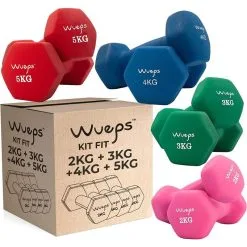 Musculación 36 KIT De Mancuernas Antideslizantes De Neopreno Wueps