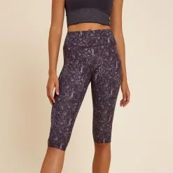 KIMJALY Leggings Mallas Yoga Dinámico Corsario Mujer Estampado Violeta