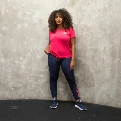 Mallas Leggins Adidas Mujer Azul Marino Rosa -Musculación mallas leggins adidas mujer azul marino rosa 3