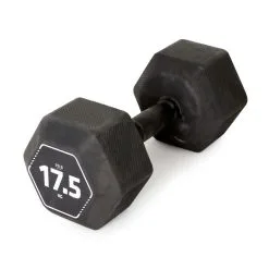 CORENGTH Mancuerna Musculación Crosstraining Hex Dumbbell Negro Hexagonal 17,5 kg