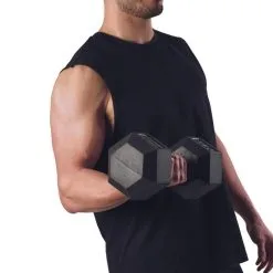 BODYTONE Mancuernas De Goma Hexagonales Profesionales 25Kg 9 BODYTONE Mancuernas De Goma Hexagonales Profesionales 25Kg -Musculación mancuernas de goma hexagonales profesionales 25kg 2