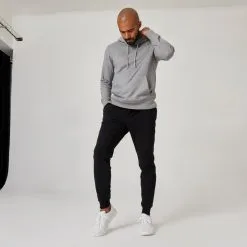 Pantalón Chándal Fitness Algodón Ajustado Hombre Domyos 500+ Negro 10 Pantalón Chándal Fitness Algodón Ajustado Hombre Domyos 500+ Negro -Musculación pantalon chandal fitness algodon ajustado hombre domyos 500 negro 2