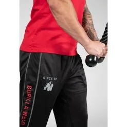 Pantalón Chándal Fitness Largo Hombre GORILLA WEAR FunctionalMesh Negro Rojo -Musculación pantalon chandal fitness largo hombre gorilla wear functionalmesh negro rojo 4