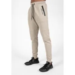 Pantalón Chándal Fitness Largo Hombre GORILLA WEAR Newark Negro -Musculación pantalon chandal fitness largo hombre gorilla wear newark beige