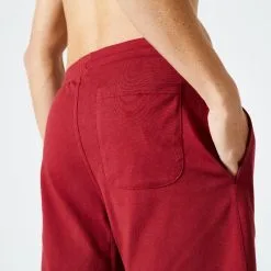 Pantalon Corto Chándal Short Recto Algodón Hombre Domyos Essential Burdeos -Musculación pantalon corto chandal short recto algodon hombre domyos essential burdeos 3