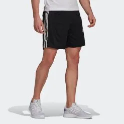Pantalon Corto Short Adidas Hombre Fitness Negro 3 Rayas -Musculación pantalon corto short adidas hombre fitness negro 3 rayas 1