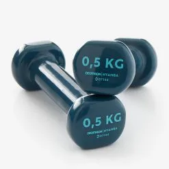 Domyos Pesas 2 X 0,5 Kg De Vinilo Fitness Gimnasia En Casa Pilates Nyamba Azul