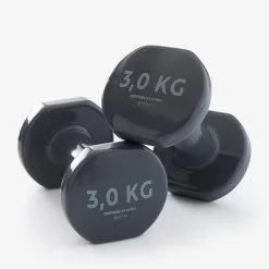 Domyos Pesas 2 X 3Kg De Vinilo Fitness Gimnasia En Casa Pilates Nyamba Gris