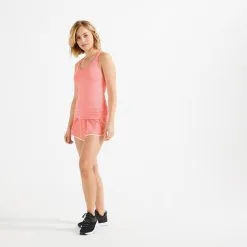 Musculación -Musculación short pantalon corto fitness amplio mujer rosa palido 1