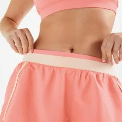 Domyos Short Pantalón Corto Fitness Amplio Mujer Rosa Pálido -Musculación short pantalon corto fitness amplio mujer rosa palido 3