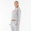 Sudadera Crop Top Puma Mujer Gris Algodón -Musculación sudadera crop top puma mujer gris algodon