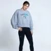THE RUNNING REPUBLIC Sudadera De Cuello Redondo De Algodón Barcelona 92 De Mujer TRR Gris -Musculación sudadera de cuello redondo de algodon barcelona 92 de mujer trr gris