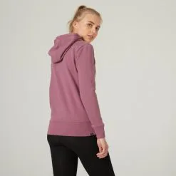 Sudadera Fitness Con Capucha Mujer Domyos 500 Uva -Musculación sudadera fitness con capucha mujer domyos 500 uva 1