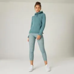 Sudadera Fitness Con Capucha Mujer Domyos 520 Verde -Musculación sudadera fitness con capucha mujer domyos 520 verde 2
