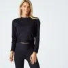 Sudadera Fitness Cropped Mujer Domyos Negro -Musculación sudadera fitness cropped mujer domyos negro