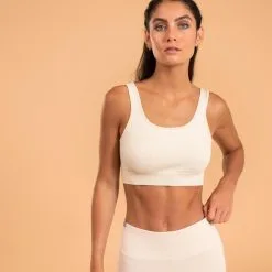 KIMJALY Sujetador-Top Yoga Negro Sin Costuras Sin Relleno Suave Ligero 11 KIMJALY Sujetador-Top Yoga Negro Sin Costuras Sin Relleno Suave Ligero -Musculación sujetador top yoga beis sin costuras sin relleno suave ligero