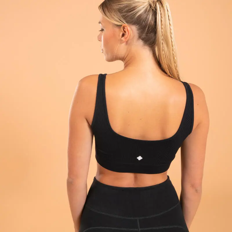 KIMJALY Sujetador-Top Yoga Negro Sin Costuras Sin Relleno Suave Ligero 4 KIMJALY Sujetador-Top Yoga Negro Sin Costuras Sin Relleno Suave Ligero - Imagen 2