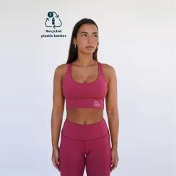 Top Deportivo Fitness Sostenible Poliéster Mujer Fitplanet Seal Rojo